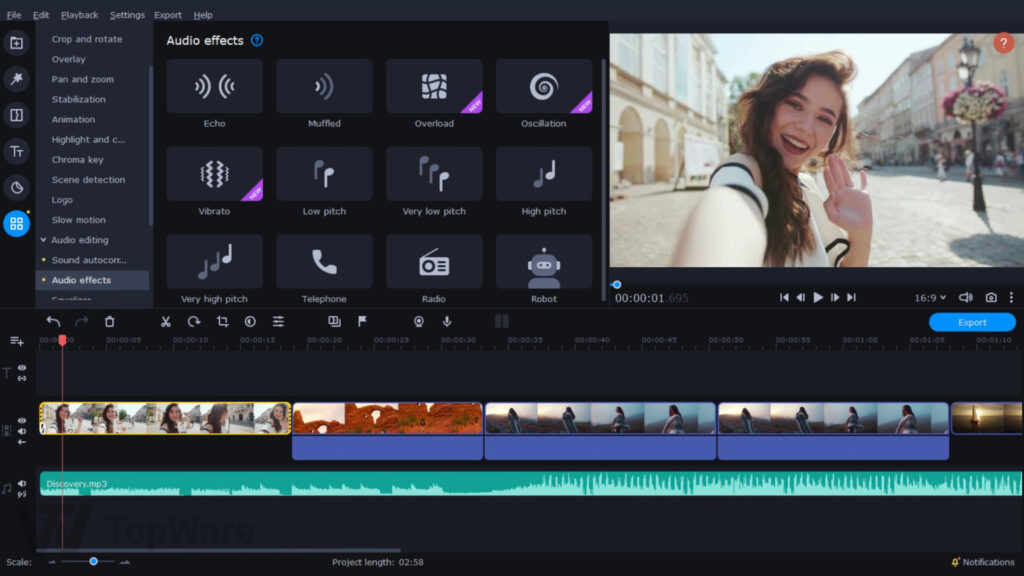 Captura de pantalla Movavi Video Editor Plus